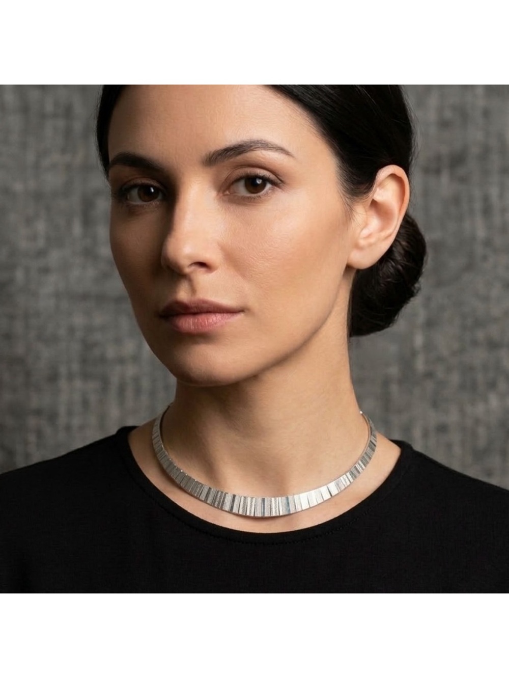 Italian Sterling Silver Textured Choker Necklace - Women's Jewelry
